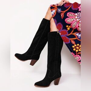 Boden, Black Suede Knee-High Boots. NWT! 🖤